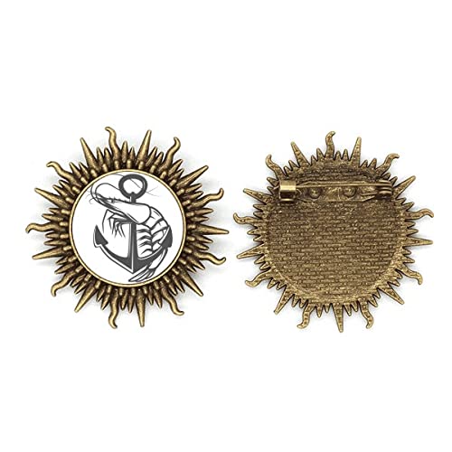 Broche marine crevette en métal doré pour sublimer vos vestes et costumes
