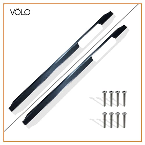 Image of VOLO Aluminium Wardrobe Handle - Elegant Pull Handle for Wardrobe Doors, Cabinet Doors, and Drawers in Kitchen, Office, and Bedroom (Pack of 2 Pieces) (SAC-29 Iron Grey 24 Inch (600mm))