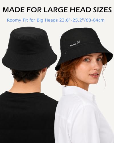 Image of Zylioo XL 2XL Bucket Hat for Big Heads,Reversible Sun Hat Foldable | Double Sized Wear-Switch between 2 different fabric sides for more outfit options without making an extra hat.