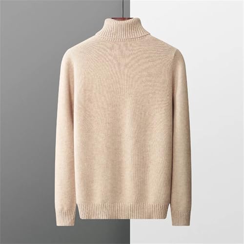 Men's Turtleneck Thickened Pullover Loose Warm Bottoming Solid Color Wool Casual Knit Top2