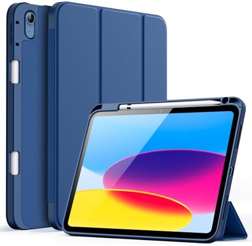 JETech Etui dla iPad 10 (10,9 Cala, Model 2022, 10. Generacja) Cala z Pencil Uchwyt, Szczupły Pokrowiec na Tablet Case z Miękki Tył z TPU Automatycznego Budzenia/Snu (Biały)