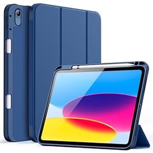 JETech Case for iPad (A16) 11th/10th Generation (2025/2022) with Pencil Holder, Slim Tablet Cover with Soft TPU Back, Auto Wake/Sleep (Navy)