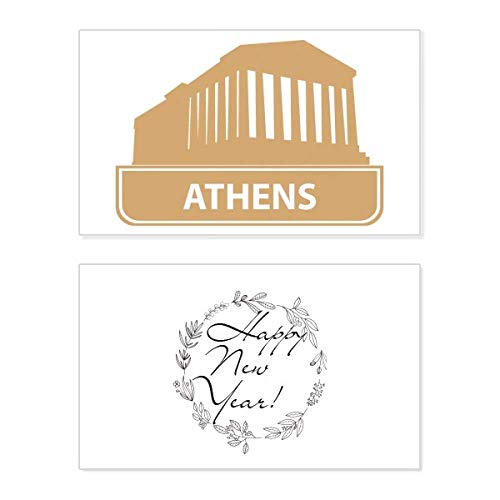 Tarjeta conmemorativa de año nuevo Athens Gray, exclusividad y diseño minimalista en inglés