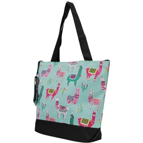 Image of NGIL Medium Top Zipper Closure Canvas Tote Bag with Attached Matching Coin Purse For Moms and Nurses