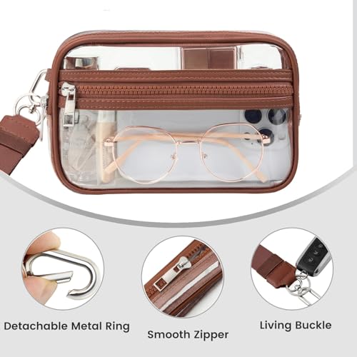 Image of Clear Wristlet Stadium Approved Clear Bag Wallet Transparent Purse for Concerts Sports Events