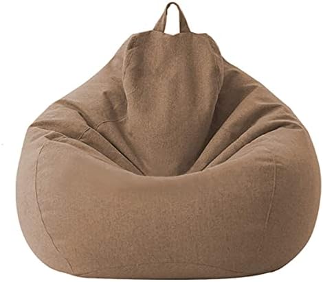 WOQO Bean Bag Cover Bean Bag Cover Only, Outdoor Indoor Living Room Bean Bag Seat Cover Cotton and Linen Material Bean Bag Cover with Handle for Living Room Bedroom Lazy Sofa Cover