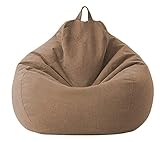 WOQO Bean Bag Cover Bean Bag Cover Only, Outdoor Indoor Living Room Bean Bag Seat Cover Cotton and L