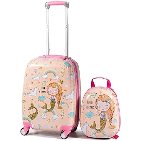 GYMAX Kids Carry On Luggage Set Cover