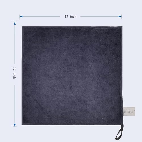 Image of Microfiber Dish Cloth Kitchen Cleaning Rags Car Wash Drying Towel Rags High Absorbent Lint Free Streak Free 12 inch x 12 inch 12 Pack (Grey)