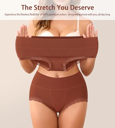 Image of Women's Cotton Underwear,Ladies Soft Stretch Tummy Control Comfy No Muffin Panties Boyshorts