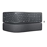 Logitech ERGO K860 Wireless Ergonomic Keyboard - Split Keyboard, Wrist Rest, Natural Typing, Stain-Resistant Fabric, Bluetooth and USB Connectivity, Compatible with Windows/Mac, Black