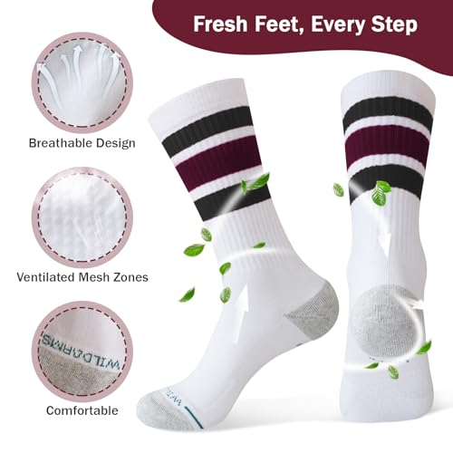 Wildarms Basketball Socks for Men Cushioned Athletic Crew Socks Sports Running 3 Pair4