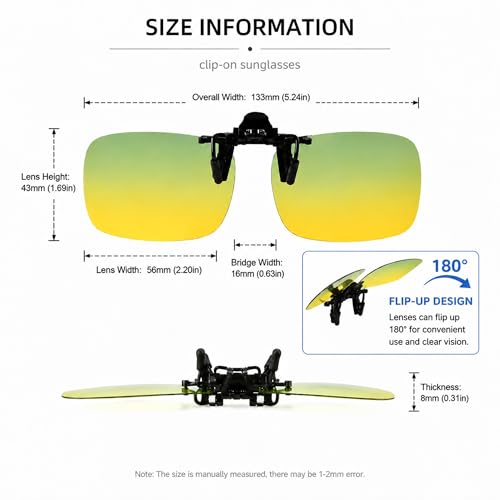 Image of Clip on Anti Blue Light Filter Glasses UV Blocking Anti Eye Strain Unisex (Night Driving Yellow A)