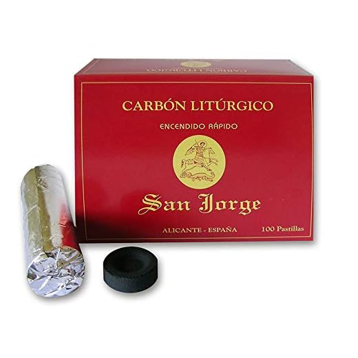 San Jorge - Carbon para Incienso Caja 100 Pastillas de 33mm Encendido rapido