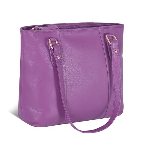 Image of Leather Purse For Women - Real Leather Tote For Women - Ladies Shoulder Handbag For Work, Travel, Casual Use
