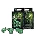Q-Workshop Elvish Dice Green and White - Set of 7 Dice