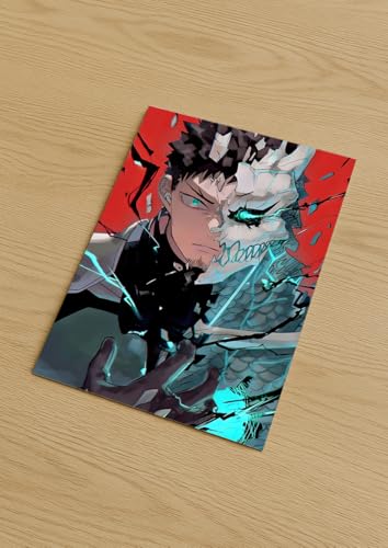 Image of NIJUKA Anime Printed A4 Size Metal sheet Poster For Home And Room Decoration | For Anime Art Fans Boys And Girls (Kafka Tranform to Kaiju)