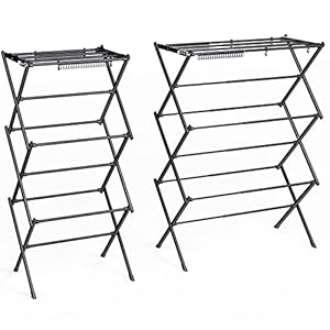 KeingGcopr Household Indoor Foldable Drying Rack Clothing, Laundry Drying Rack – 40″ x 28.8″ x 14.2″, Space Saving Indoor&Outdoor, Black
