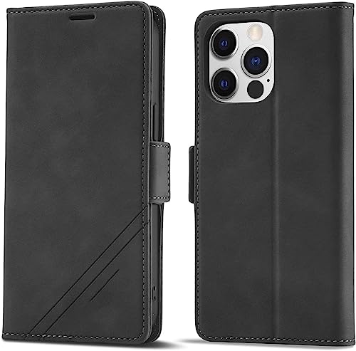 Étui en cuir iPhone 14 Pro avec fermeture magnétique et finition premium