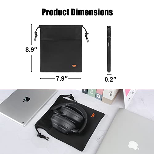 Desing Wish Lightweight Headphone Storage Bag, Portable Headset Carrying Pouch Headphone Case Bag Soft Travel Pouch For Over-Ear Headphones/Gaming Headsets/Neckband Earbuds (Small Black) #TOP2