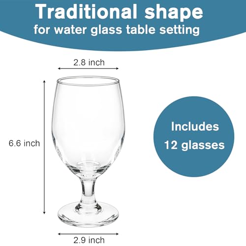 Bekith 12 Pack Goblet Party Glasses, 13-Ounce Classic Beverage Glass Juice Glasses, Clear - Image 3