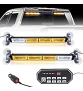 OPPBUY Amber Emergency Dash Strobe Lights with 9 Key Controller,23 Flashing Modes Interior Windsh...