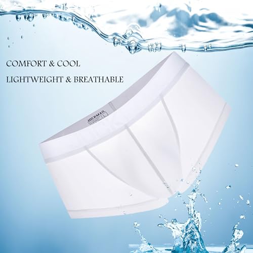 JOCKMAIL 4PCS/Pack Mens Ice Silk Boxer Briefs Mens Breathable Underwear for Daily Wear, Gym & Date Nights3