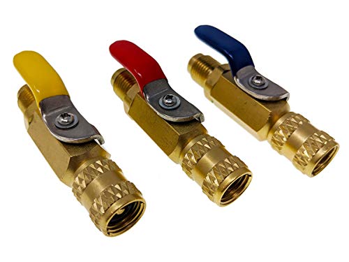 Klimaanlage Split R407c 3er Set Kugelventil kurz 1/ 4 SAE- m 1/ 4 SAE- f