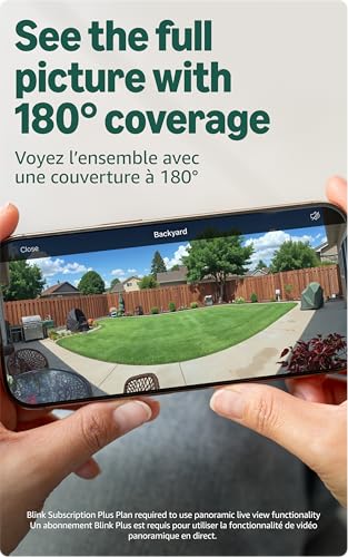 Blink Arc – Plug-in Panoramic Vision [Plus Subscription required], 180° coverage, Mini 2K+ dual-camera security, single power source – 2 cameras (Black)