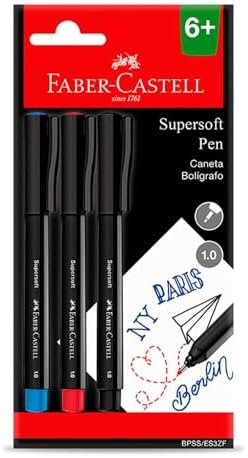 Caneta Ponta Média, Faber-Castell, Supersoft Pen, BPSS/ES3ZF, 1.0...