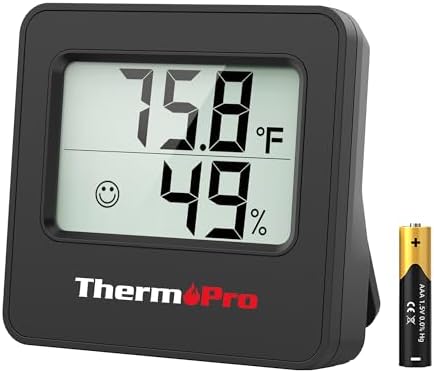 ThermoPro TP157 Hygrometer Indoor Thermometer for Home, Room Thermometer Humidity Meter with Accurate Temperature Humidity Sensor for Greenhouse Baby Room Office-1 Pack