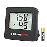 ThermoPro TP157 Hygrometer Indoor Thermometer for Home, Room Thermometer Humidity Meter with Accurate Temperature Humidity Sensor for Greenhouse Baby Room Office-1 Pack