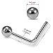 AtoZ Piercing 2MM Plain Ball Top Top 22 Gauge Silver L Shape - L Bend Nose Stud Nose Pin