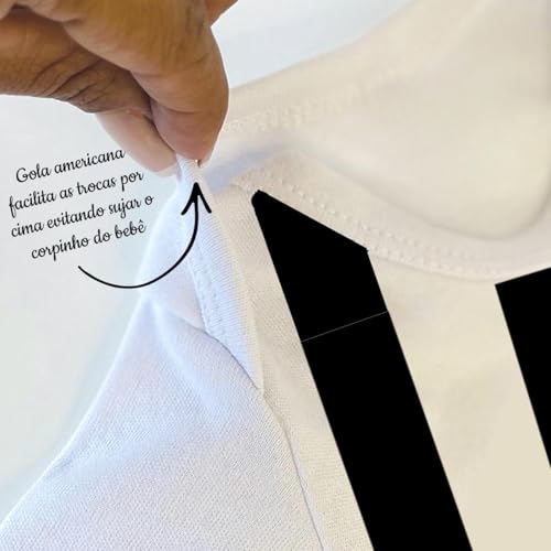 Conjunto Temático 4 Peças Bebê Menino Menina Botafogo Alvinegro Carioca 100% Algodão (Branco, G)