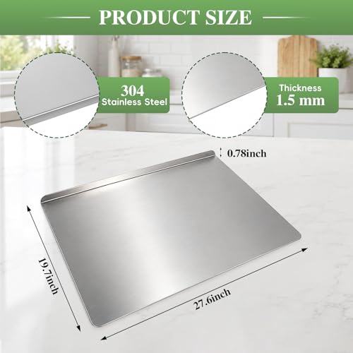Tabla de cortar de acero inoxidable grande para cocina miniatura 2