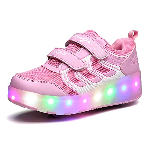 USB Rechargeable Roller Shoes Sneakers for Boys Girls Kids Gift LED Light Up Wheels Shoes Roller Skates2