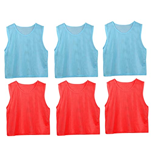 POPETPOP 6 Pcs Mesh Tank Bibs Scrimmage Vest Mesh Scrimmage Training Vests Jerseys Player Football Girdle Youth Light Jr Numbered Pinnies Ribbed