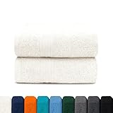 CELESTA Badetuch 2er-Set, 70x140 cm - 100% Baumwolle, Saugstark & Weich - Hochwertiges Duschhandtuch - Oeko-TEX Zertifiziert - Creme