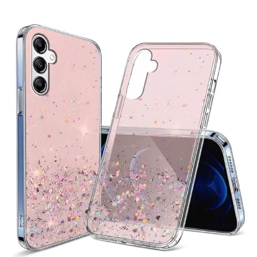 Coque silicone transparent paillettes Samsung A03 pour éviter les rayures couleur Rose