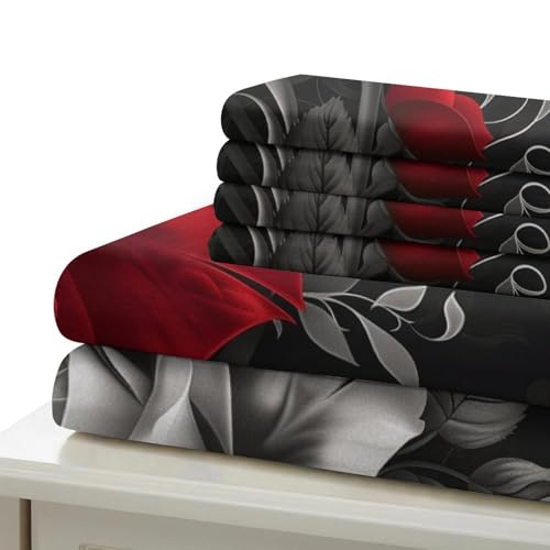 Housses de couettes roses colorées 3D parure de lit 260x220 microfibre - 6