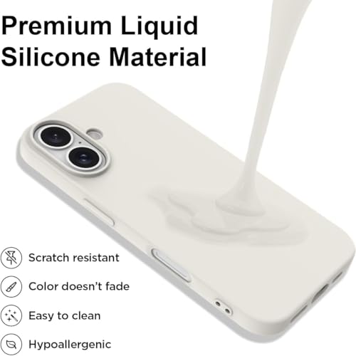 Image of Back Cover Compatible with iPhone 17 Case (6.3) Soft Touch Slim Liquid Silicone Full Protection Shock Proof Back Cover for iPhone 17 (SC White)