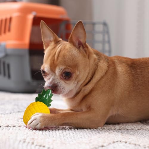 TZQFROCE Ananas Hundekauspielzeug Kauspielzeug Hund Unzerstörbares Hundespielzeug Interaktives Hundespielzeug Gummi Spielzeug Hund Ananas Dog Toys Hunde Quietschspielzeug Für Drinnen Und Draußen