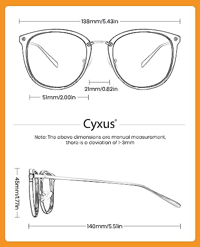 Image of Cyxus 2 Pack Blue Light Glasses for Women, Anti Blue Light Eyeglasses for Woman Reduce Eye Fatigue Eyewear and Headaches