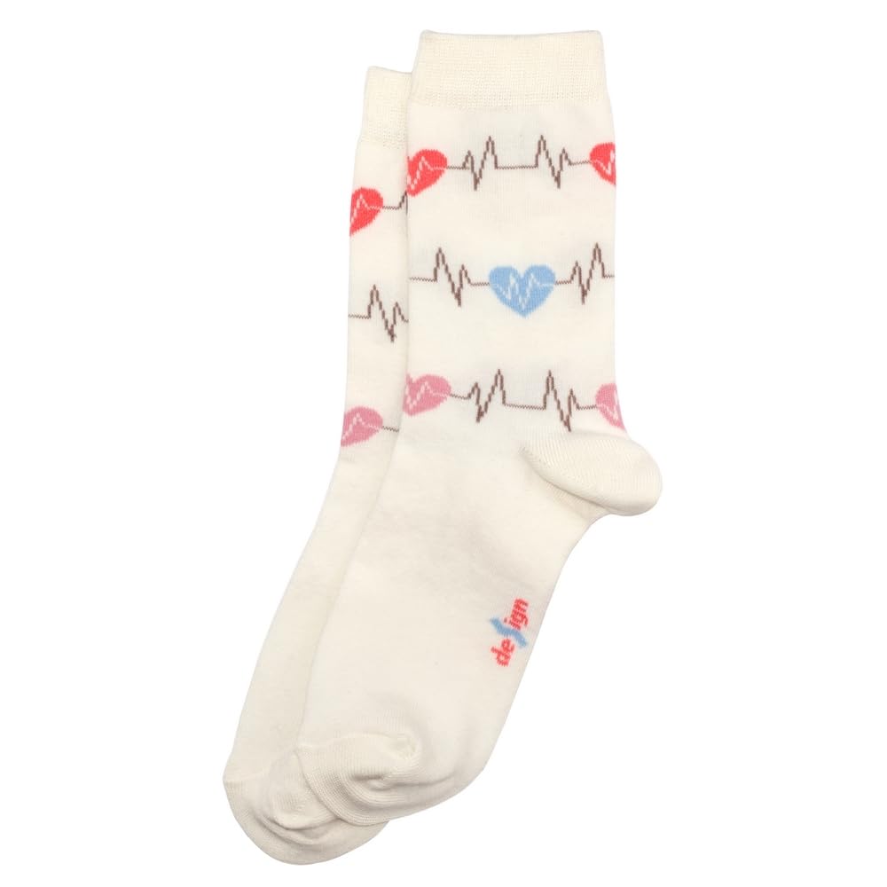 Socks cotton heartbeat cream by JOE COOL