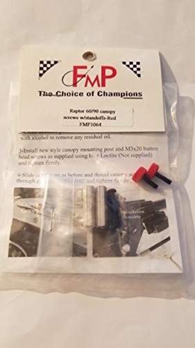 Fortune Model Products Raptor 60/90 Canopy Screws w/Standoff's - Red FMP1064