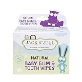 Jack N' Jill Baby Gum & Tooth Wipes - Natural & Safe, Contains only Water & Xylitol, Soft Sterilized Cotton, Free from Fluoride & Sugar, Baby Mouth - 25 Individually Wrapped Wipes