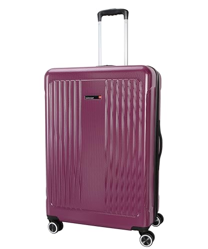 Sharper Image Shukra 29" Expandable 8-Wheel Spinner Large Checked Luggage Suitcase, Purple Potion