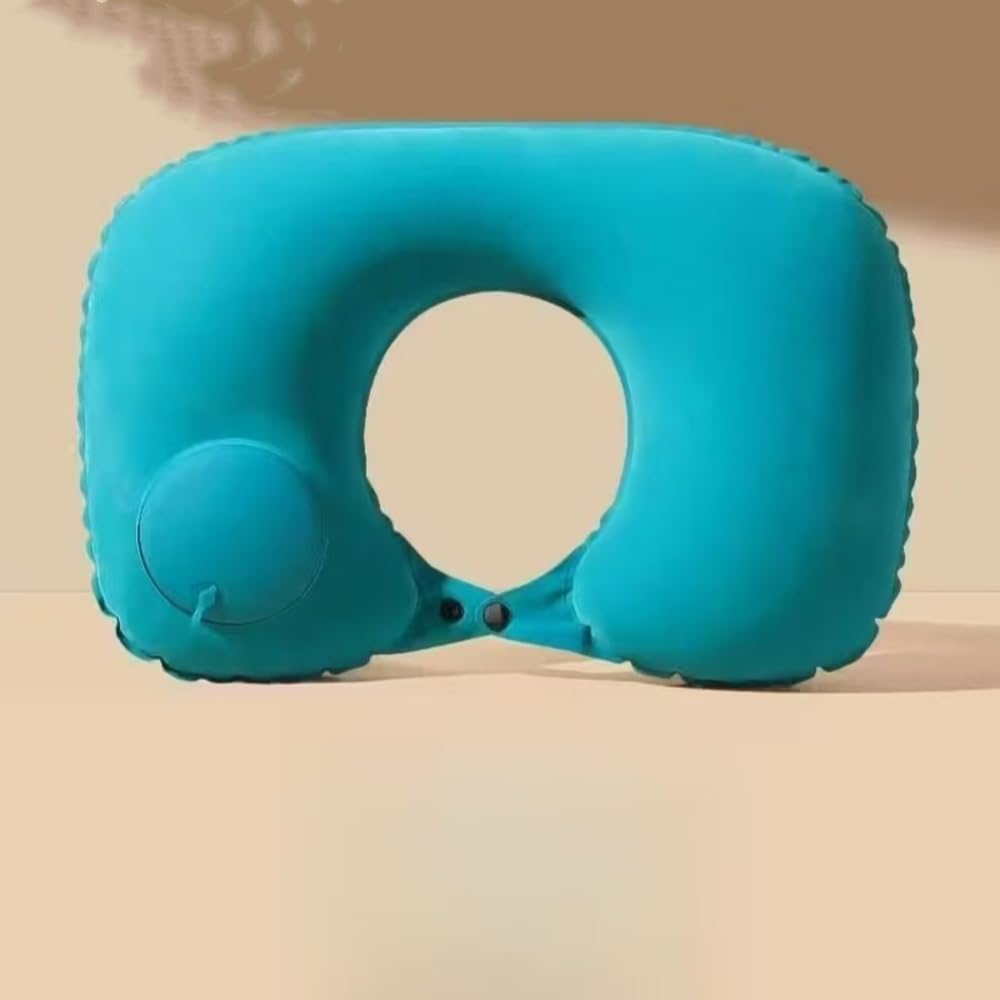 WDJRUIRUI 1 Piece Inflatable Neck Pillow for Cupra Leon Sportstourer KL I 2020-2024, Milk Silk Fabric, Push Button Pump Portable Foldable Travel Cushion Ergonomic Support