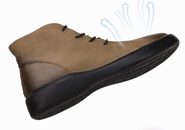 Men's Leather Chukka Ankle Boots Lace Up Non-Slip Soft Sole Fashion Outdoor Round Toe Breathable Casual Boots For Men3