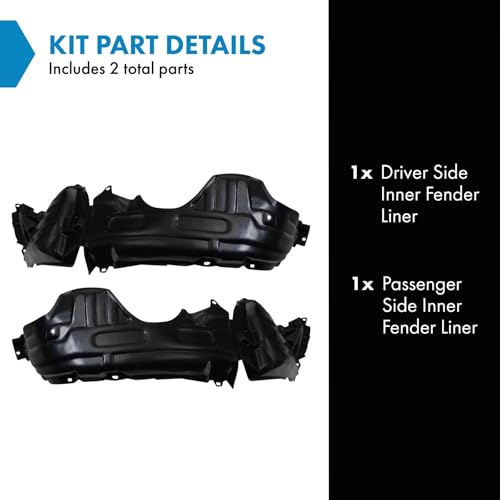 Image of TRQ Inner Fender Liner Set Compatible with 2000-2005 Toyota Echo TO1248115 TO1249115
